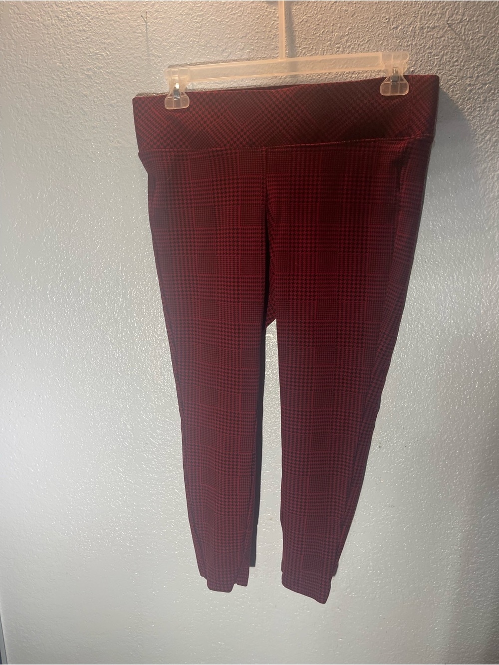 Wine Red Glen Plaid Ponte Leggings